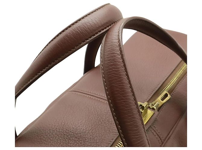 Borsa Boston Victoria 50 di Hermès Marrone Rosso - vista 5