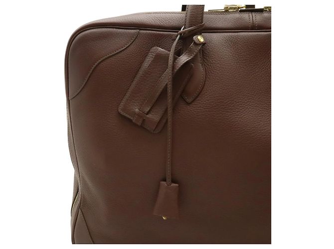 Borsa Boston Victoria 50 di Hermès Marrone Rosso - vista 8