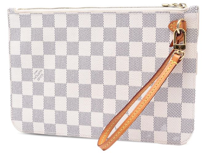 Pochette Louis Vuitton Neverfull MM Damier Azur Bianco - vista 2