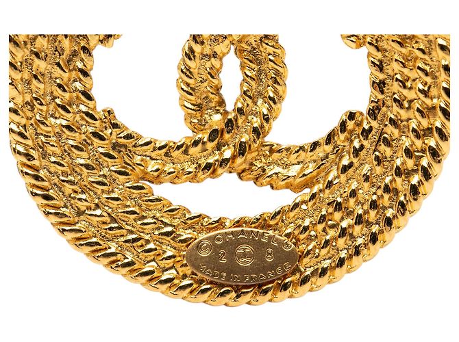 Spilla rotonda in oro placcato oro con corda CC di Chanel D'oro - vista 3