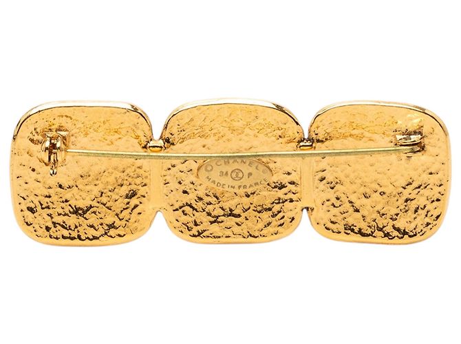 Spilla Triplo CC Placcata Oro Chanel D'oro - vista 2