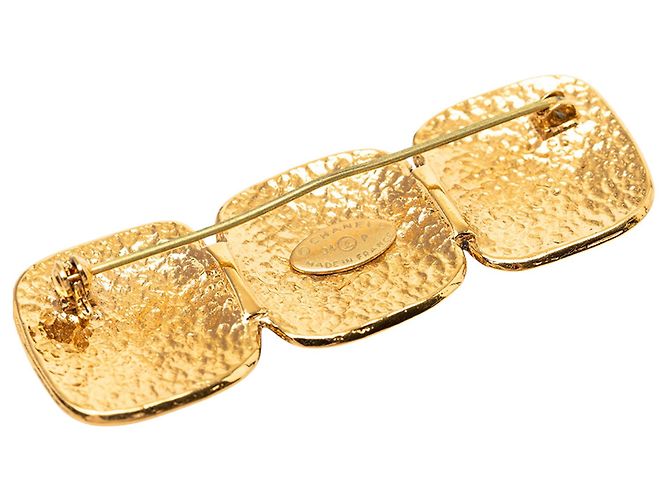 Spilla Triplo CC Placcata Oro Chanel D'oro - vista 3