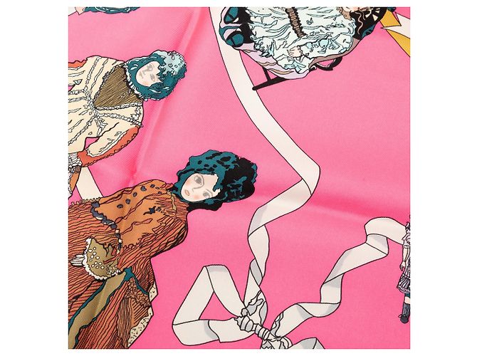 Foulard in seta Hermès Hello Dolly rosa 90 - vista 6