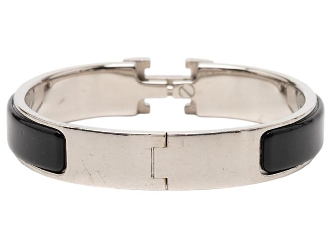 Bracciale PM Clic H in smalto nero stretto Hermès - vista 3