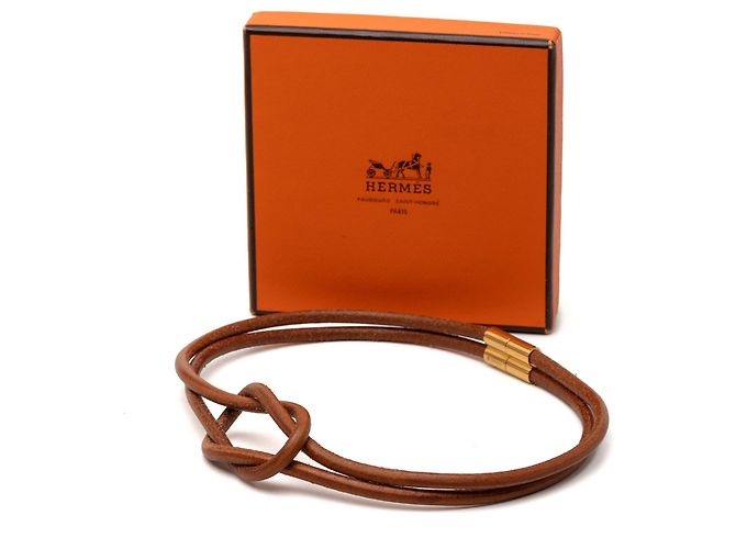 Collar Atame de cuero marrón Hermès Castaño - vista 6