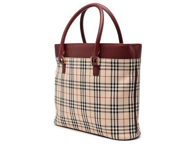 Burberry Beige House Check Canvas Tote - view 2