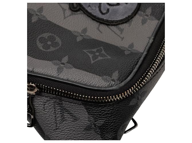 Borsa a tracolla modulare Louis Vuitton Monogram Eclipse Stripes Nera Nero - vista 7