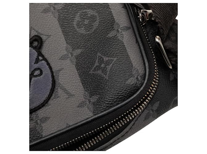Borsa a tracolla modulare Louis Vuitton Monogram Eclipse Stripes Nera Nero - vista 9