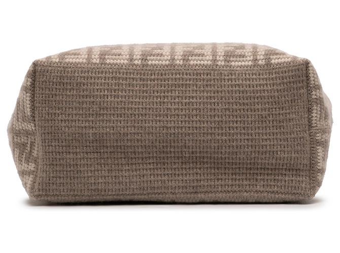 Fendi Gran Tote Shopper de Cachemira Zucca Marrón Castaño Gris pardo - vista 3