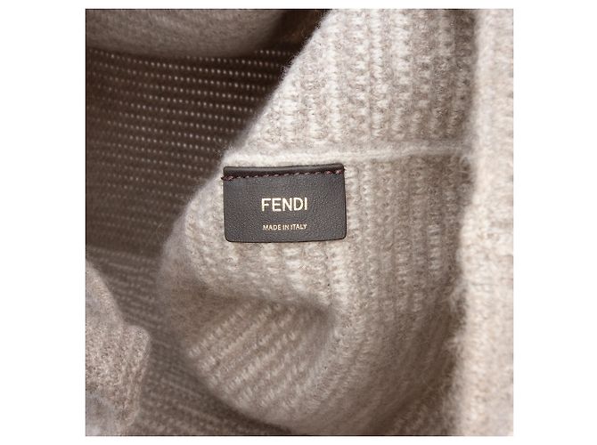 Fendi Gran Tote Shopper de Cachemira Zucca Marrón Castaño Gris pardo - vista 5