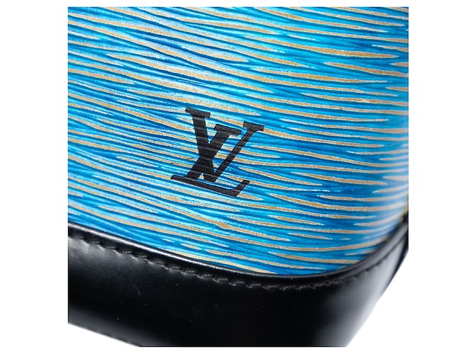 Louis Vuitton Alma BB in denim Epi blu - vista 6