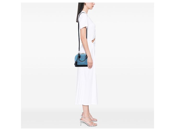Louis Vuitton Alma BB in denim Epi blu - vista 7