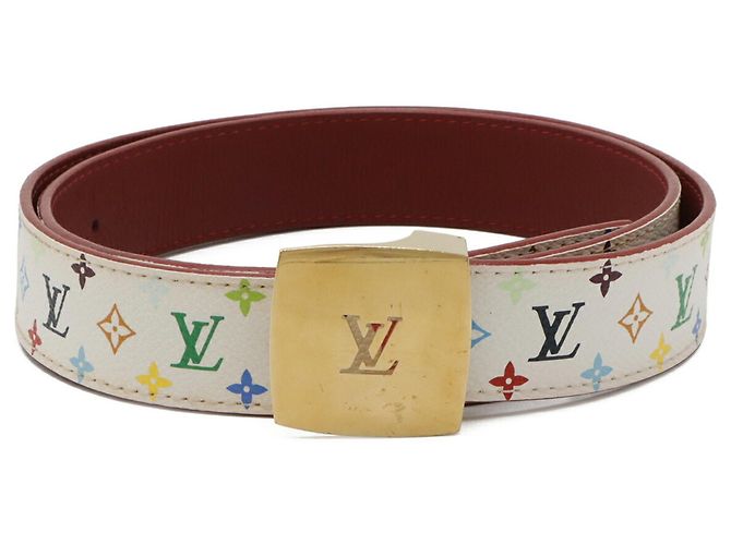 Louis Vuitton Monogram Multicolor Quadratische Gürtelschnalle Weiß - Ansicht 2
