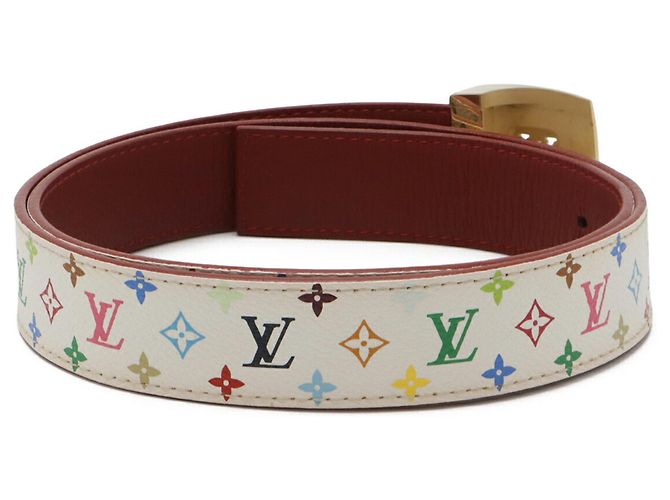 Louis Vuitton Monogram Multicolor Quadratische Gürtelschnalle Weiß - Ansicht 3