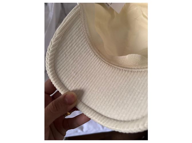 Cappellino da baseball in velluto a coste Miu Miu Beige - vista 14