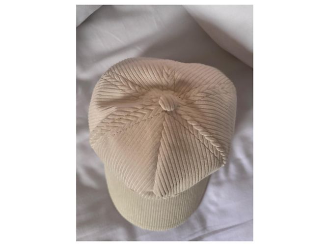 Cappellino da baseball in velluto a coste Miu Miu Beige - vista 4