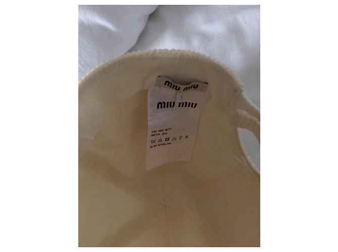 Cappellino da baseball in velluto a coste Miu Miu Beige - vista 8