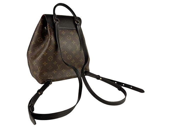 Zaino Montsouris NM PM Monogramma Louis Vuitton Marrone Nero - vista 10