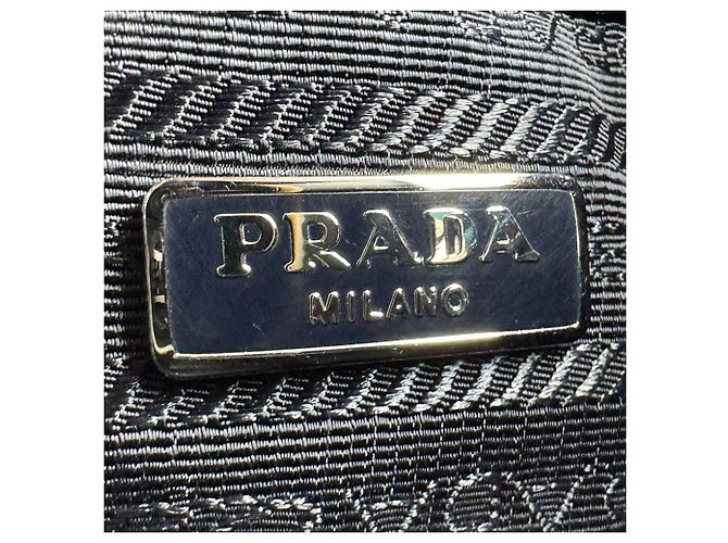 Bolso Prada Negro Azul Marino Cuero Nylon - vista 13