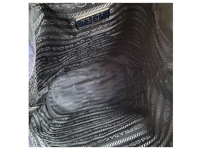 Bolso Prada Negro Azul Marino Cuero Nylon - vista 5