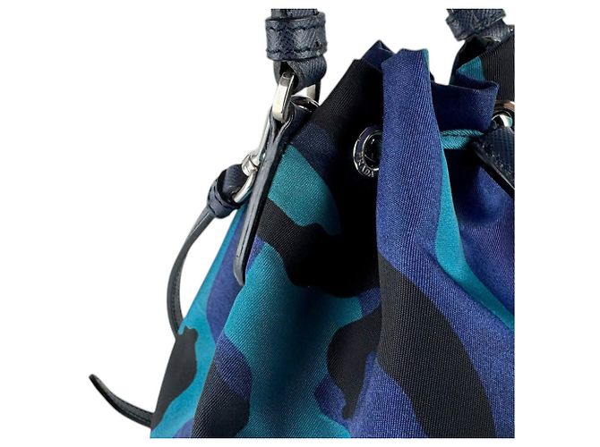 Bolso Prada Negro Azul Marino Cuero Nylon - vista 6