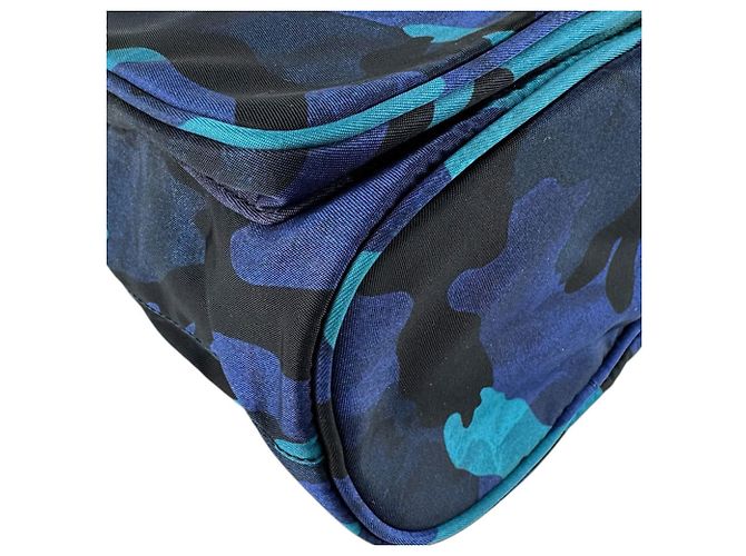 Bolso Prada Negro Azul Marino Cuero Nylon - vista 8