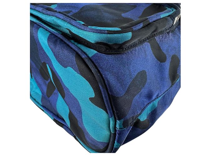 Bolso Prada Negro Azul Marino Cuero Nylon - vista 9