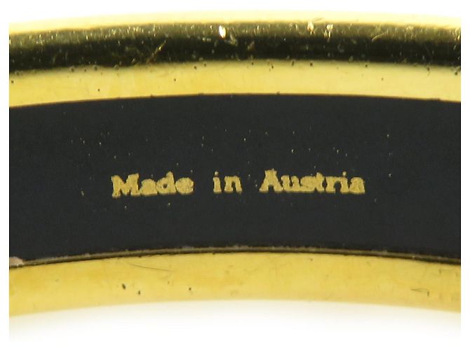 Bracciale rigido in smalto e metallo Hermès Nero Multicolore D'oro - vista 8
