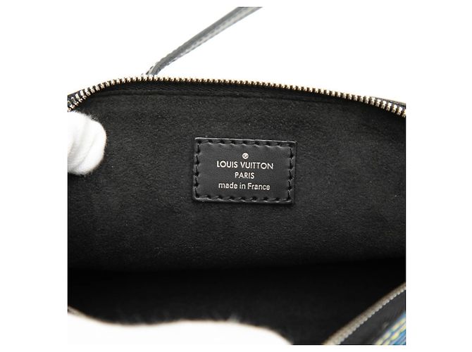 Borsa a mano Nano Alma in denim Epi Louis Vuitton Nero Blu - vista 5
