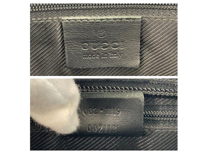Gucci Schwarze GG Canvas Leder Tragetasche - Ansicht 3