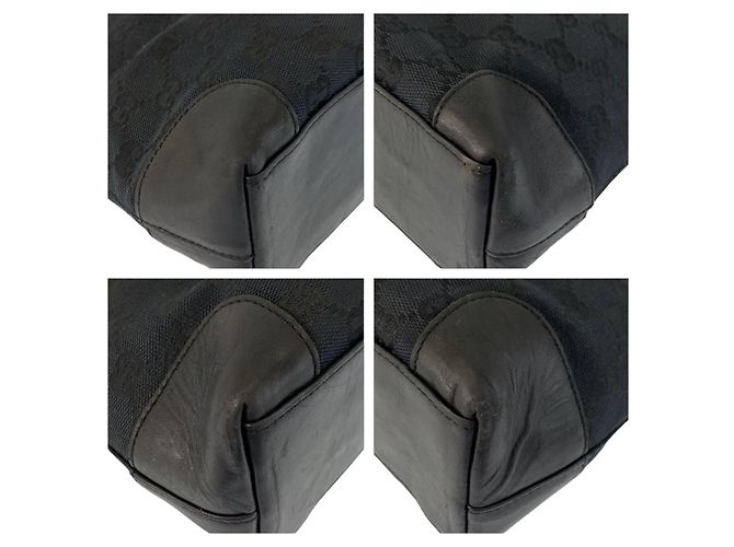 Gucci Schwarze GG Canvas Leder Tragetasche - Ansicht 4