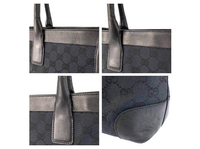 Gucci Schwarze GG Canvas Leder Tragetasche - Ansicht 5