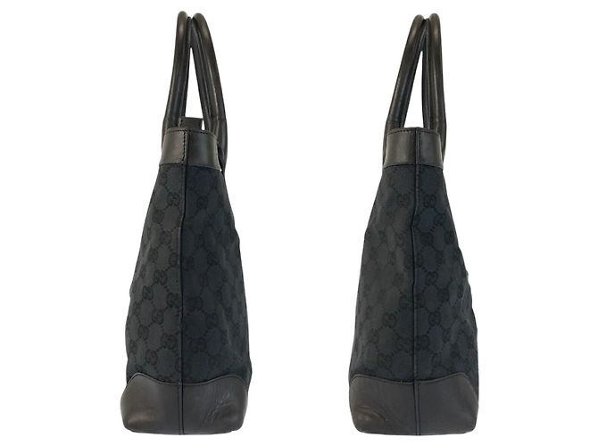 Gucci Schwarze GG Canvas Leder Tragetasche - Ansicht 7