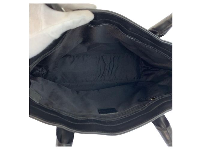 Gucci Schwarze GG Canvas Leder Tragetasche - Ansicht 8