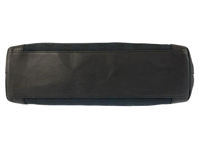 Gucci Schwarze GG Canvas Leder Tragetasche - Ansicht 9