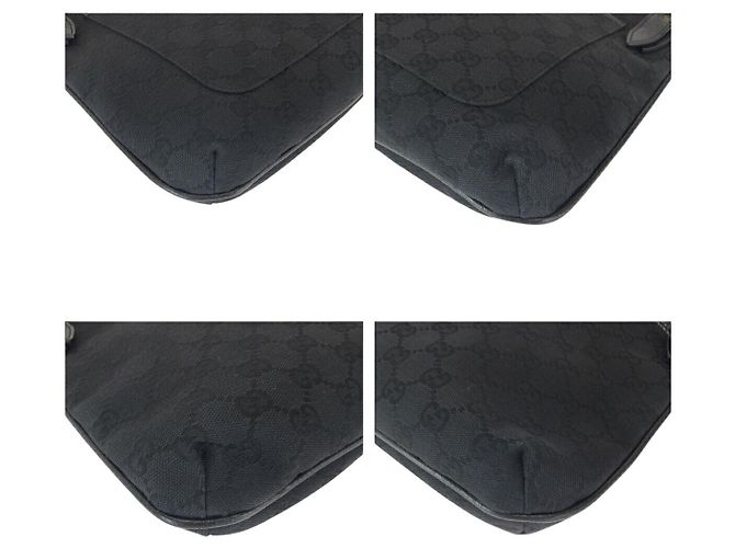 Borsa a Spalla in Tela GG e Pelle Gucci Nero - vista 3