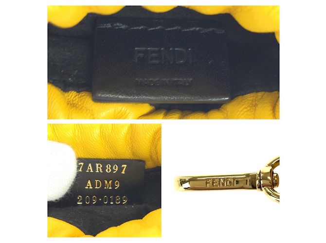 Pochette de couro Fendi Amarelo - vista 5