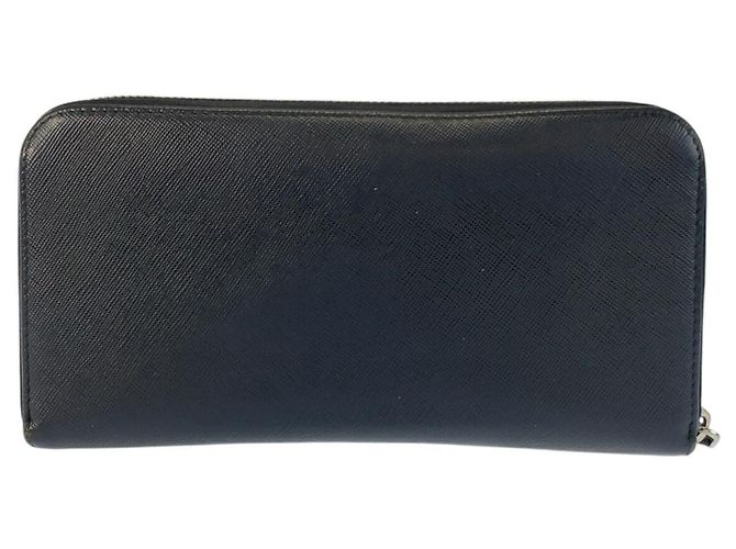 Prada Saffiano Leather Long Wallet Blue - view 2