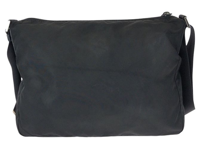 Bolsa de ombro Prada em nylon tessuto com logo triangular Preto - vista 2