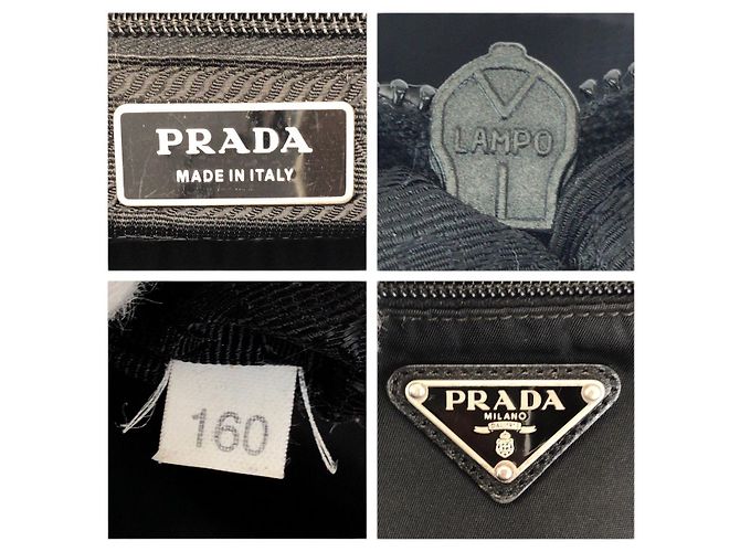 Bolsa de ombro Prada em nylon tessuto com logo triangular Preto - vista 4