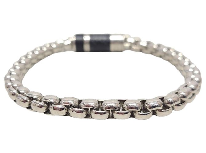 Louis Vuitton Pulseira de Cadeia Monograma Eclipse Prata Metálico - vista 4