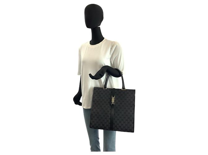 Gucci Jackie GG Canvas Leder Tote Bag Schwarz - Ansicht 7
