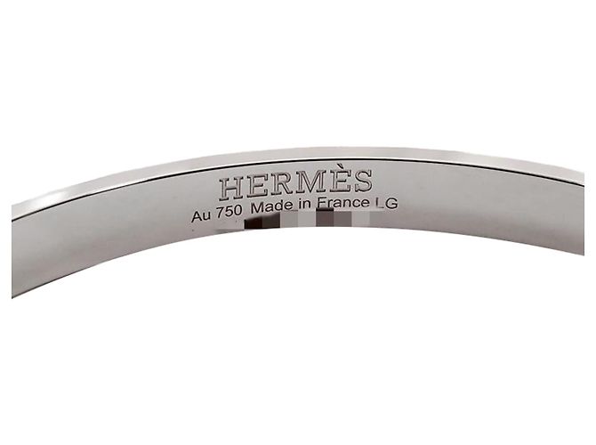 Hermès Bracciale Kelly Modello Piccolo Pieno Diamante Oro Bianco Bracciale da Donna Argento Metallico - vista 10