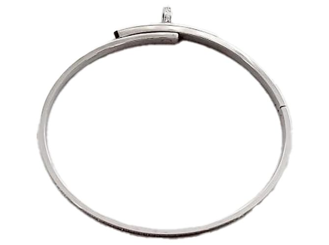 Hermès Bracciale Kelly Modello Piccolo Pieno Diamante Oro Bianco Bracciale da Donna Argento Metallico - vista 9