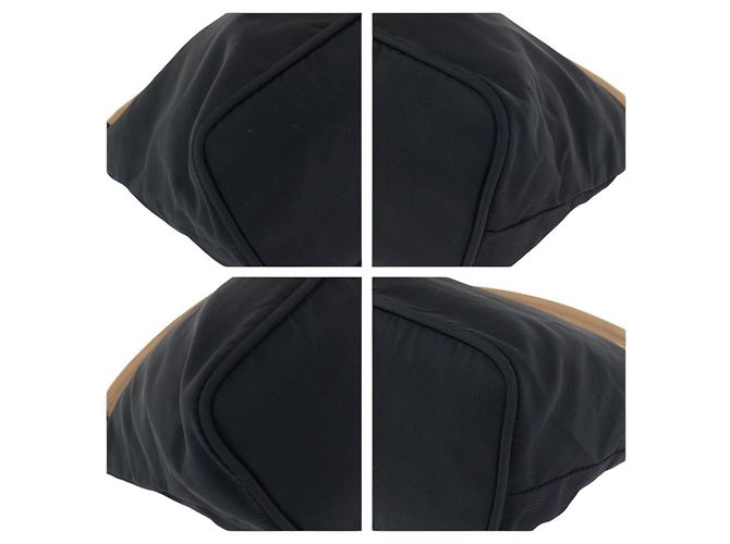 Borsa a mano Prada in nylon con placca logo Nero - vista 3