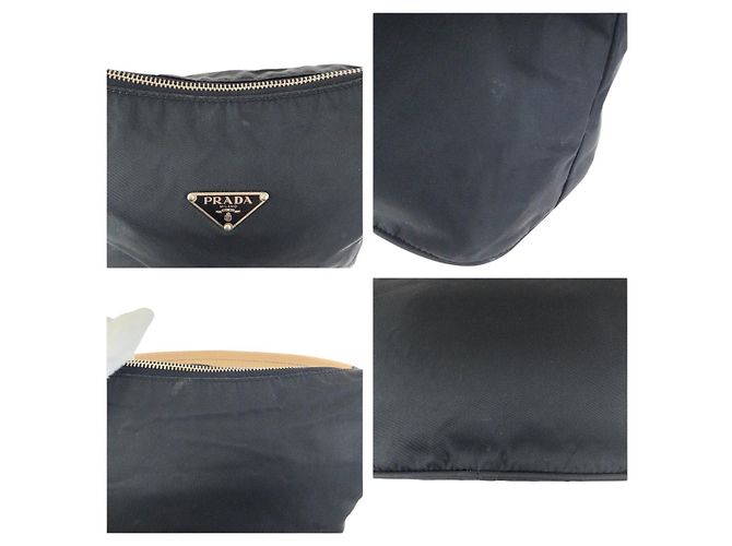 Borsa a mano Prada in nylon con placca logo Nero - vista 5