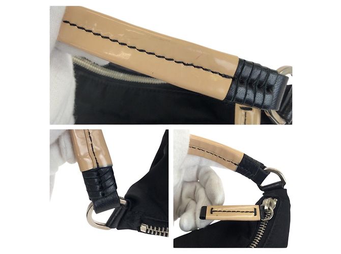 Borsa a mano Prada in nylon con placca logo Nero - vista 6