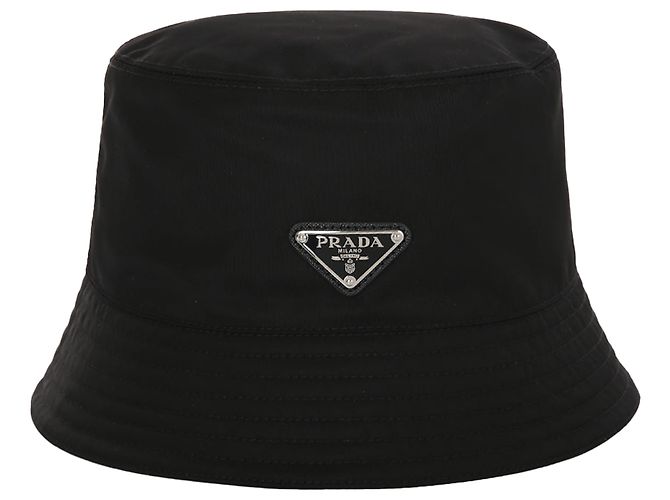 Prada Metal Logo Re-nylon Black Bucket Hat - view 2