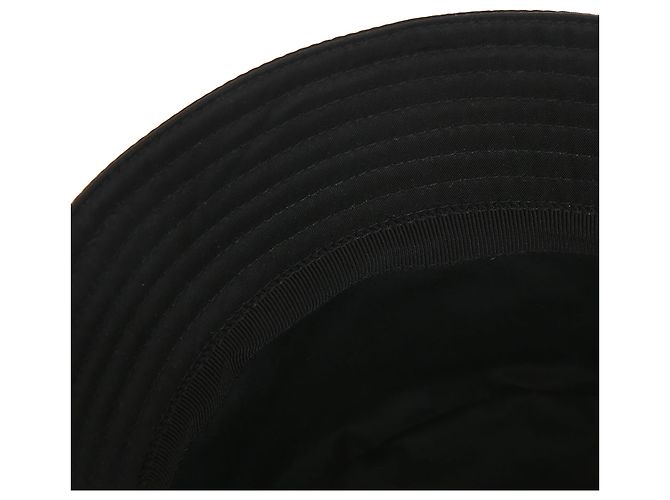 Prada Metal Logo Re-nylon Black Bucket Hat - view 8