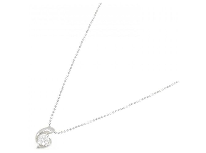 Autre Marque Platin-Diamant-Halskette Silber - Ansicht 2